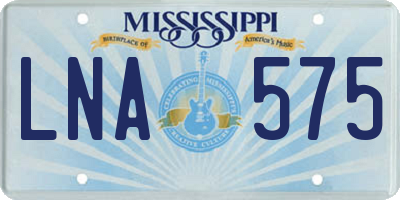 MS license plate LNA575