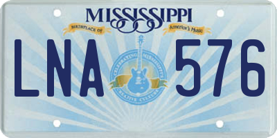 MS license plate LNA576