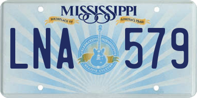 MS license plate LNA579