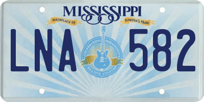 MS license plate LNA582