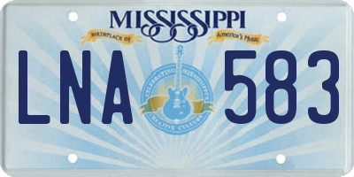 MS license plate LNA583