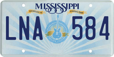 MS license plate LNA584