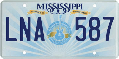 MS license plate LNA587