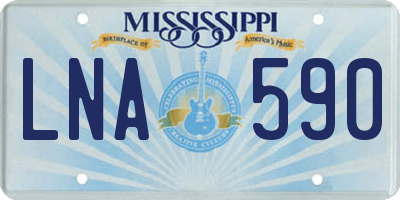 MS license plate LNA590
