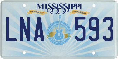 MS license plate LNA593