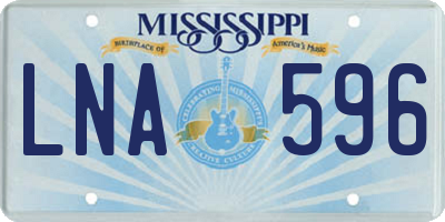 MS license plate LNA596
