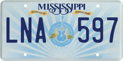 MS license plate LNA597