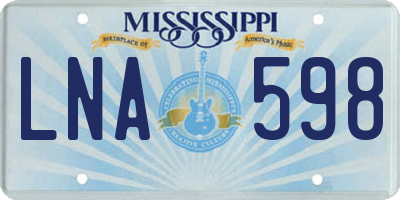 MS license plate LNA598