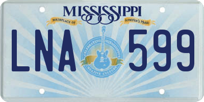 MS license plate LNA599