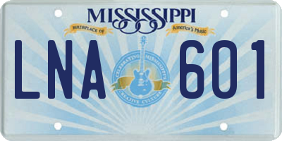 MS license plate LNA601