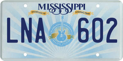 MS license plate LNA602