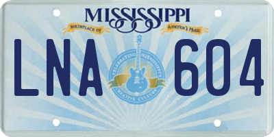 MS license plate LNA604
