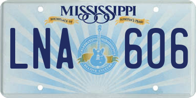 MS license plate LNA606