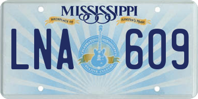 MS license plate LNA609