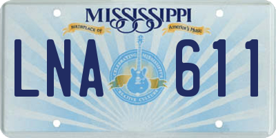 MS license plate LNA611