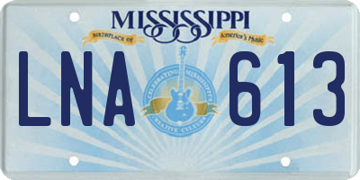 MS license plate LNA613