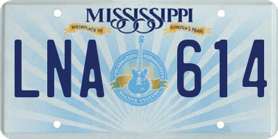 MS license plate LNA614