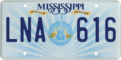 MS license plate LNA616