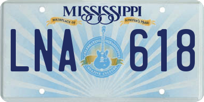 MS license plate LNA618