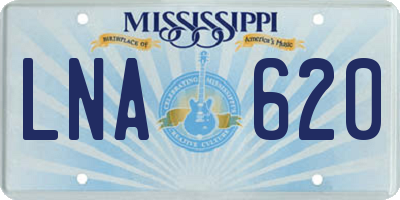 MS license plate LNA620