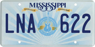 MS license plate LNA622