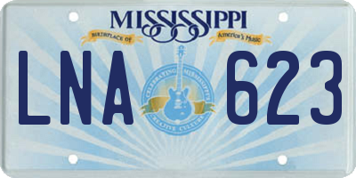 MS license plate LNA623