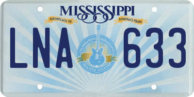 MS license plate LNA633