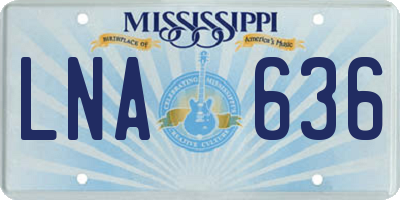 MS license plate LNA636