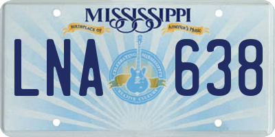 MS license plate LNA638