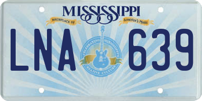 MS license plate LNA639