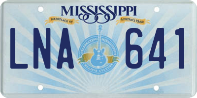 MS license plate LNA641