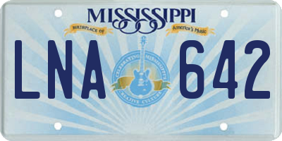 MS license plate LNA642