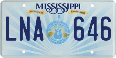 MS license plate LNA646