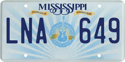 MS license plate LNA649