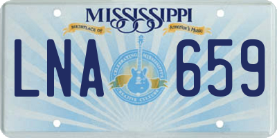 MS license plate LNA659
