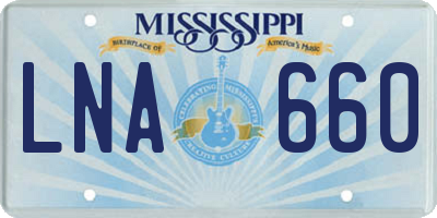 MS license plate LNA660
