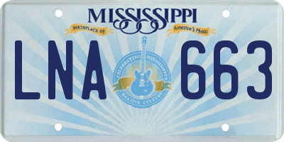 MS license plate LNA663