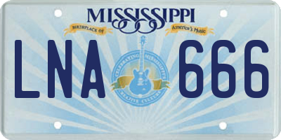 MS license plate LNA666