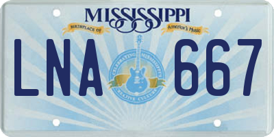MS license plate LNA667