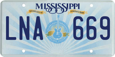 MS license plate LNA669