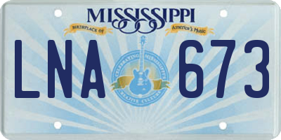 MS license plate LNA673