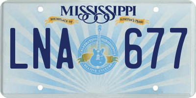 MS license plate LNA677