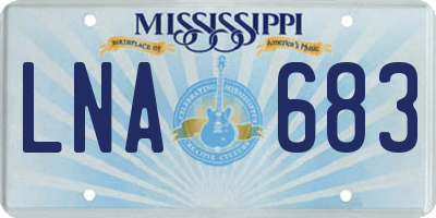 MS license plate LNA683
