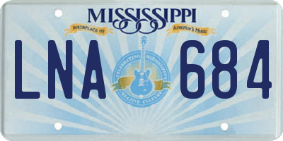 MS license plate LNA684