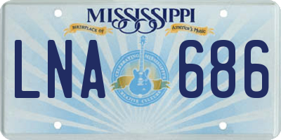 MS license plate LNA686