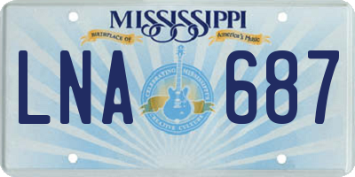 MS license plate LNA687