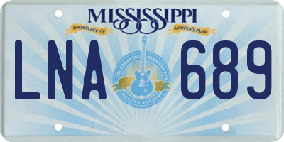 MS license plate LNA689