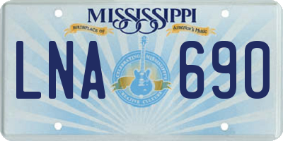 MS license plate LNA690