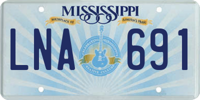 MS license plate LNA691