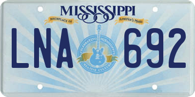 MS license plate LNA692